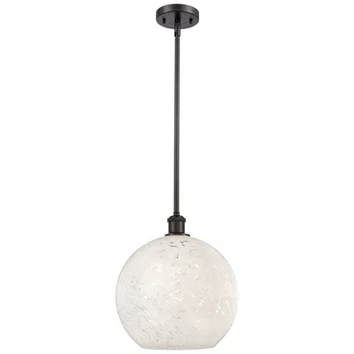 Innovations Lighting Ballston 12"w Oil Rubbed Bronze Stemmed Pendant W/ White Mouchette Sha