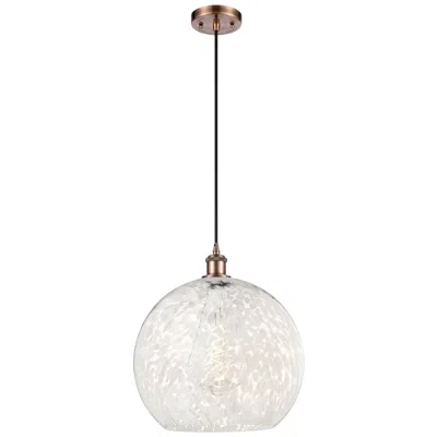 Innovations Lighting Ballston 13.75" Wide Antique Copper Corded Pendant W/ White Mouchette