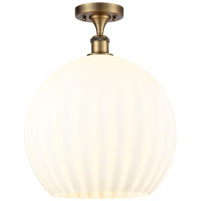Innovations Lighting Ballston 13.75" Wide Brushed Brass Semi-flush Mount W/ White Venetian