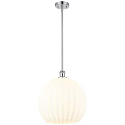 Innovations Lighting Ballston 13.75"w Polished Chrome Stemmed Pendant W/ White Venetian Sha