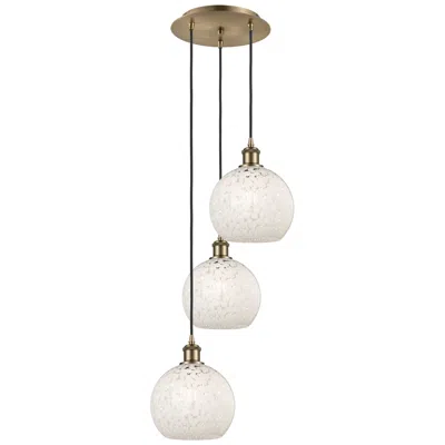 Innovations Lighting Ballston 14.5"w 3 Light Antique Brass Cord Multi Pendant W/ Mouchette