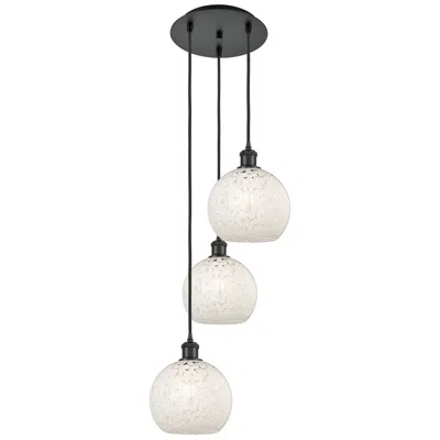 Innovations Lighting Ballston 14.5"w 3 Light Matte Black Corded Multi Pendant W/ Mouchette