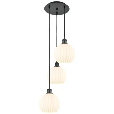 Innovations Lighting Ballston 14.5"w 3 Light Matte Black Corded Multi Pendant W/ Venetian S