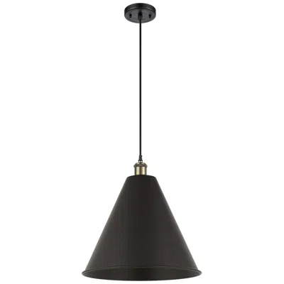 Innovations Lighting Ballston 16" Black Brass Modern Cone Pendant