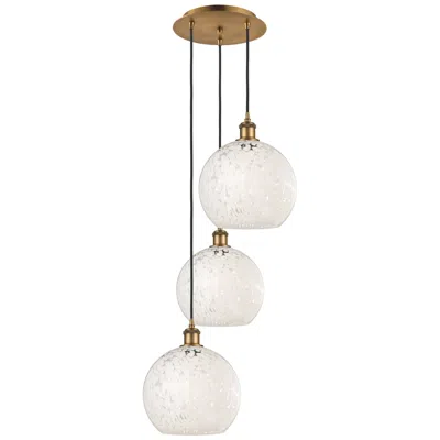 Innovations Lighting Ballston 16.5"w 3 Light Brushed Brass Cord Multi Pendant W/ Mouchette In Gold