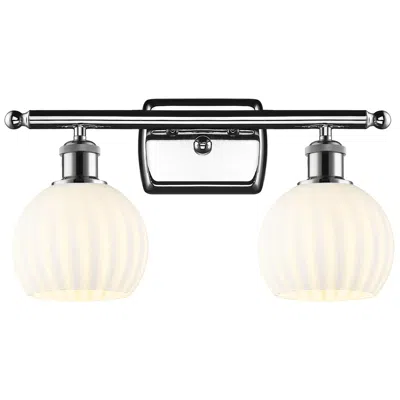 Innovations Lighting Ballston 16"w 2 Light Polished Chrome Bath Light W/ White Venetian Sha