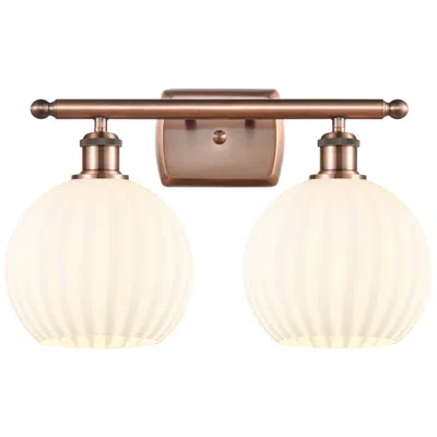 Innovations Lighting Ballston 18" Wide 2 Light Antique Copper Bath Light W/ White Venetian