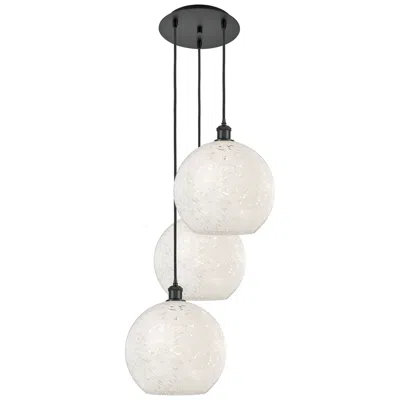 Innovations Lighting Ballston 18.5"w 3 Light Matte Black Corded Multi Pendant W/ Mouchette