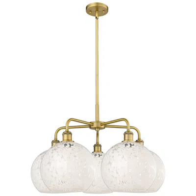 Innovations Lighting Ballston 28"w 5 Light Brushed Brass Stemmed Chandelier W/ Mouchette Sh In Gold