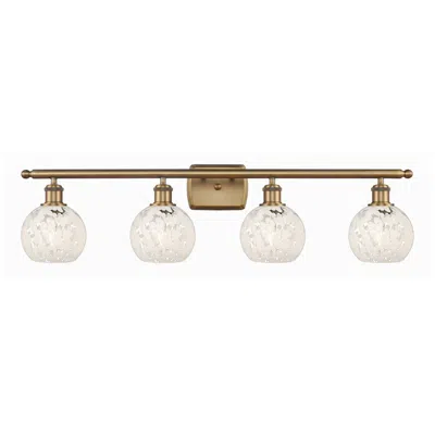 Innovations Lighting Ballston 36" Wide 4 Light Brushed Brass Bath Light W/ White Mouchette