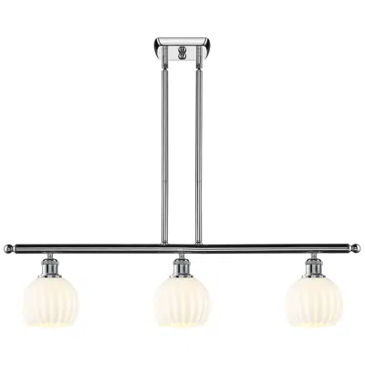 Innovations Lighting Ballston 36"w 3 Light Chrome Stemmed Island Light W/ 6" Venetian In Silver