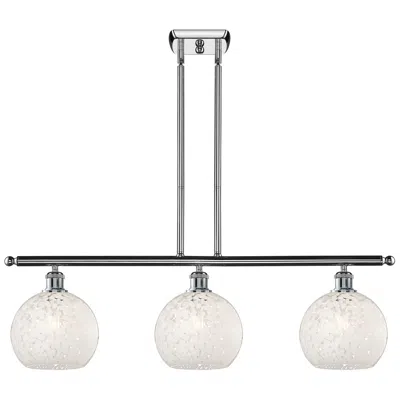 Innovations Lighting Ballston 36"w 3 Light Chrome Stemmed Island Light W/ 8" Mouchette