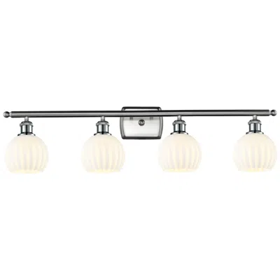 Innovations Lighting Ballston 36"w 4 Light Satin Nickel Bath Light W/ White Venetian Shade