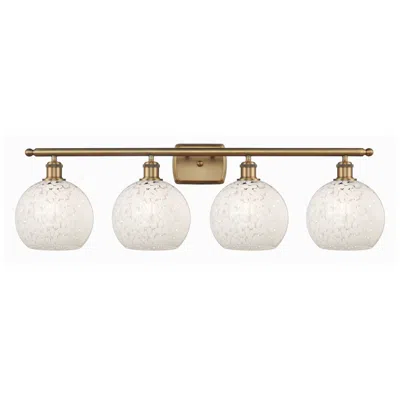 Innovations Lighting Ballston 38" Wide 4 Light Brushed Brass Bath Light W/ White Mouchette