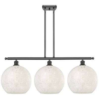 Innovations Lighting Ballston 38.5"w 3 Light Oiled Bronze Stem Island Light W/ Mouchette Sh
