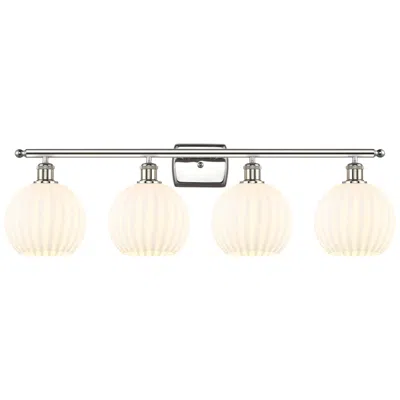 Innovations Lighting Ballston 38"w 4 Light Polished Nickel Bath Light W/ White Venetian Sha