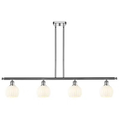 Innovations Lighting Ballston 48"w 4 Light Chrome Stemmed Island Light W/ 6" Venetian In Silver