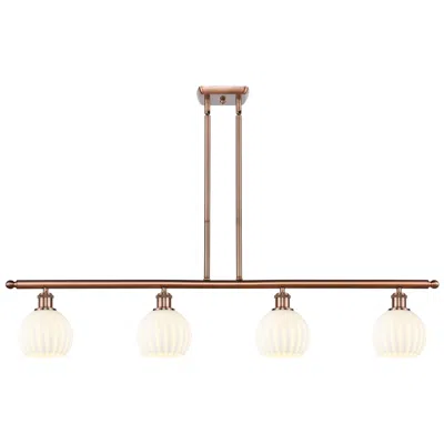 Innovations Lighting Ballston 48"w 4 Light Copper Stemmed Island Light W/ 6" Venetian In Gold