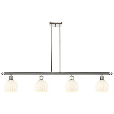 Innovations Lighting Ballston 48"w 4 Light Polished Nickel Stem Island W/ 6" Venetian