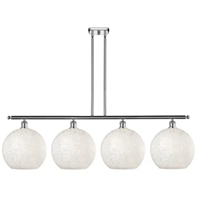 Innovations Lighting Ballston 50.25"w 4 Light Chrome Stemmed Island Light W/ Mouchette Shad