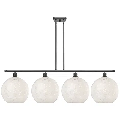 Innovations Lighting Ballston 50.25"w 4 Light Oiled Bronze Stem Island Light W/ Mouchette S