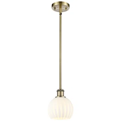 Innovations Lighting Ballston 6" Wide Antique Brass Stemmed Mini Pendant W/ White Venetian In Gold