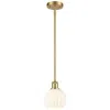 Innovations Lighting Ballston 6" Wide Satin Gold Stem Hung Mini Pendant W/ White Venetian S In Gold