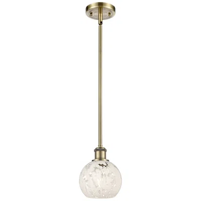 Innovations Lighting Ballston 6"w Antique Brass Stemmed Mini Pendant W/ White Mouchette Sha