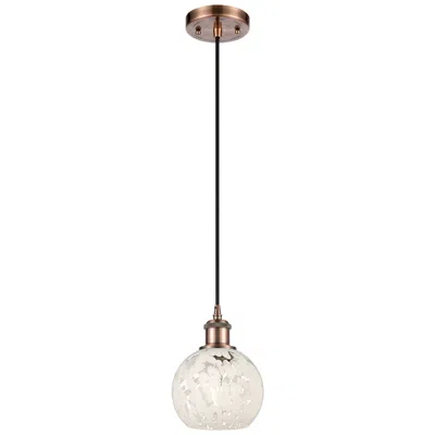 Innovations Lighting Ballston 6"w Antique Copper Corded Mini Pendant W/ White Mouchette Sha