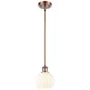 Innovations Lighting Ballston 6"w Antique Copper Stemmed Mini Pendant W/ White Venetian Sha In Gold