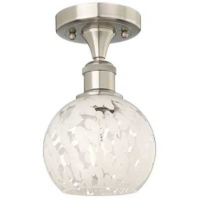 Innovations Lighting Ballston 6"w Brushed Satin Nickel Semi-flush Mount W/ White Mouchette