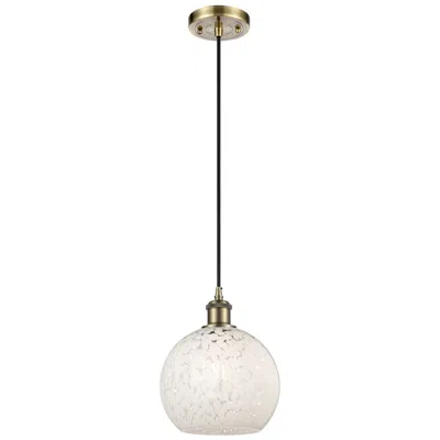 Innovations Lighting Ballston 8" Wide Antique Brass Corded Mini Pendant W/ White Mouchette