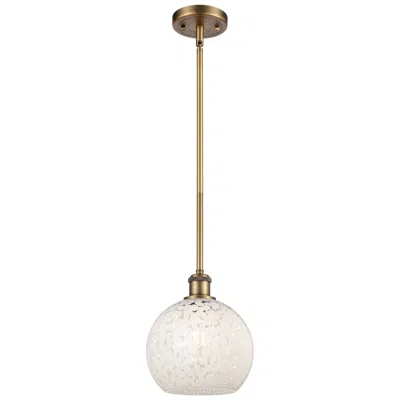 Innovations Lighting Ballston 8"w Brushed Brass Stemmed Mini Pendant W/ White Mouchette Sha