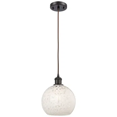 Innovations Lighting Ballston 8"w Oil Rubbed Bronze Corded Mini Pendant W/ White Mouchette