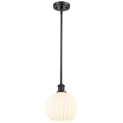 Innovations Lighting Ballston 8"w Oil Rubbed Bronze Stemmed Mini Pendant W/ White Venetian