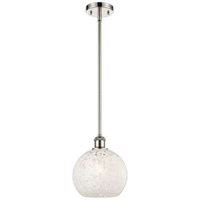 Innovations Lighting Ballston 8"w Polished Nickel Stemmed Mini Pendant W/ White Mouchette S