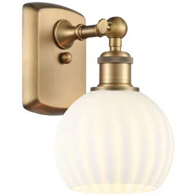 Innovations Lighting Ballston 9" High Brushed Brass Sconce With White Venetian Shade
