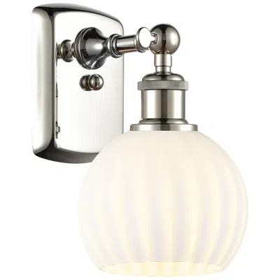 Innovations Lighting Ballston 9" High Polished Nickel Sconce With White Venetian Shade