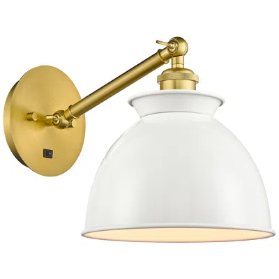 Innovations Lighting Ballston Adirondack 8" Incandescent Sconce - Gold - Glossy White Shade