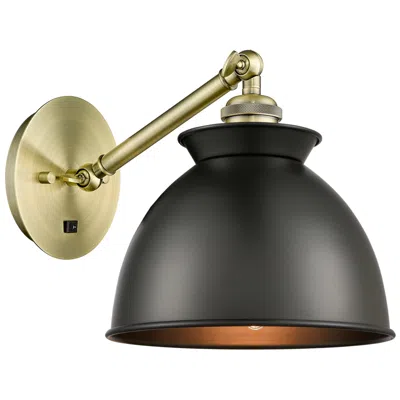 Innovations Lighting Ballston Adirondack 8" Led Sconce - Brass Finish - Matte Black Shade