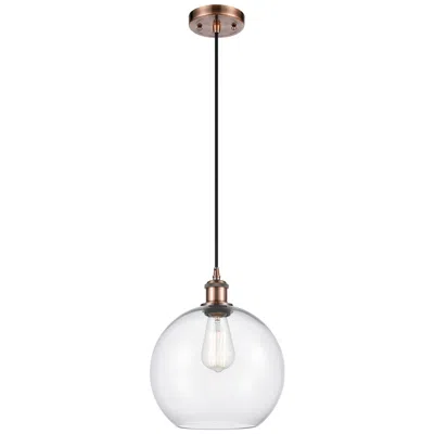 Innovations Lighting Ballston Athens 10" Antique Copper Cord Hung Mini Pendant W/ Clear Sha