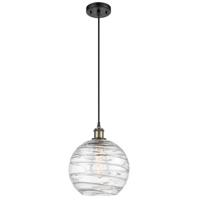 Innovations Lighting Ballston Athens 10" Black Antique Brass Corded Mini Pendant W/ Deco Sh