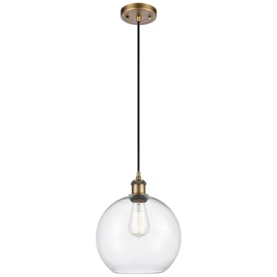 Innovations Lighting Ballston Athens 10" Brushed Brass Cord Hung Mini Pendant W/ Clear Shad