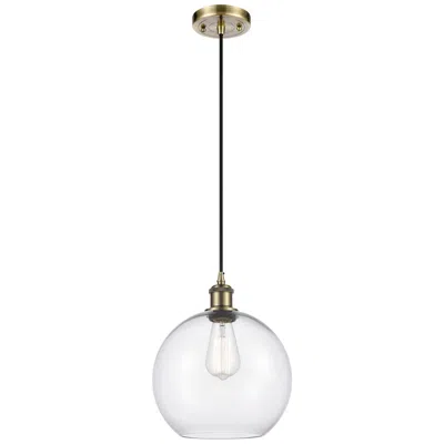 Innovations Lighting Ballston Athens 10" Led Mini Pendant - Antique Brass - Clear Shade