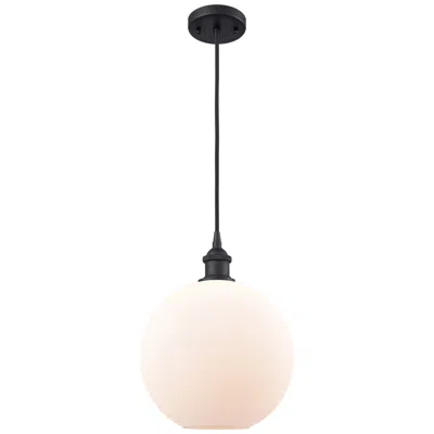 Innovations Lighting Ballston Athens 10" Led Mini Pendant - Matte Black - Matte White Shade