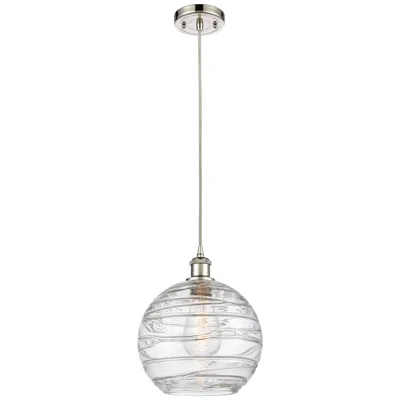 Innovations Lighting Ballston Athens 10" Polished Nickel Corded Mini Pendant W/ Deco Swirl