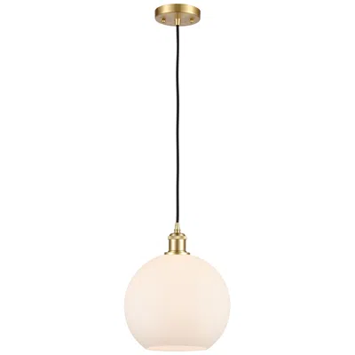 Innovations Lighting Ballston Athens 10" Wide Gold Corded Mini Pendant W/ Matte White Shade