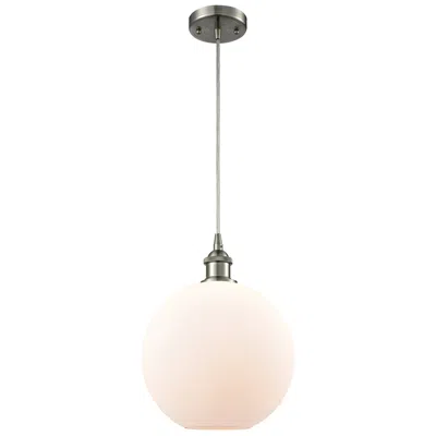 Innovations Lighting Ballston Athens 10"w Brushed Nickel Corded Mini Pendant W/ White Shade
