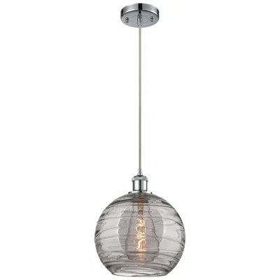 Innovations Lighting Ballston Athens 10"w Chrome Corded Mini Pendant W/ Smoke Swirl Shade