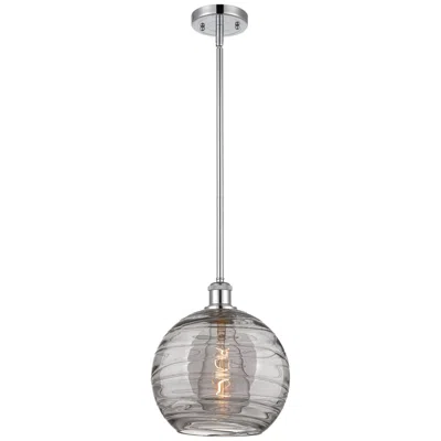 Innovations Lighting Ballston Athens 10"w Chrome Stemmed Mini Pendant W/ Smoke Swirl Shade